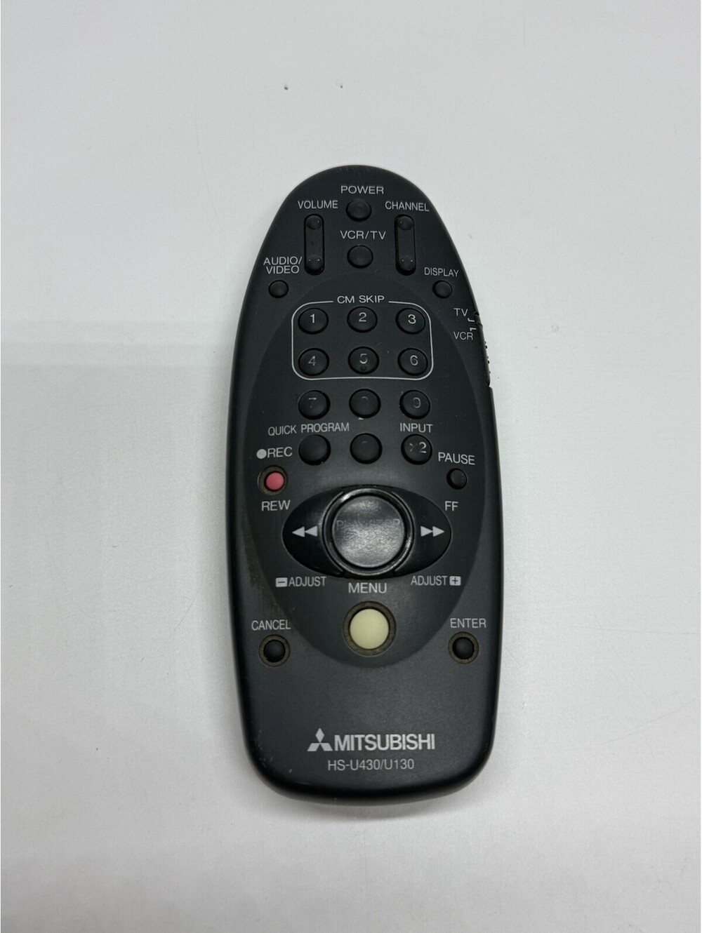 Mitsubishi HS-U430/U130 VCR TV Remote Control Original OEM Vintage Black